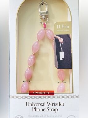 Artikl Pink Beaded Universal Wristlet Phone Strap New!